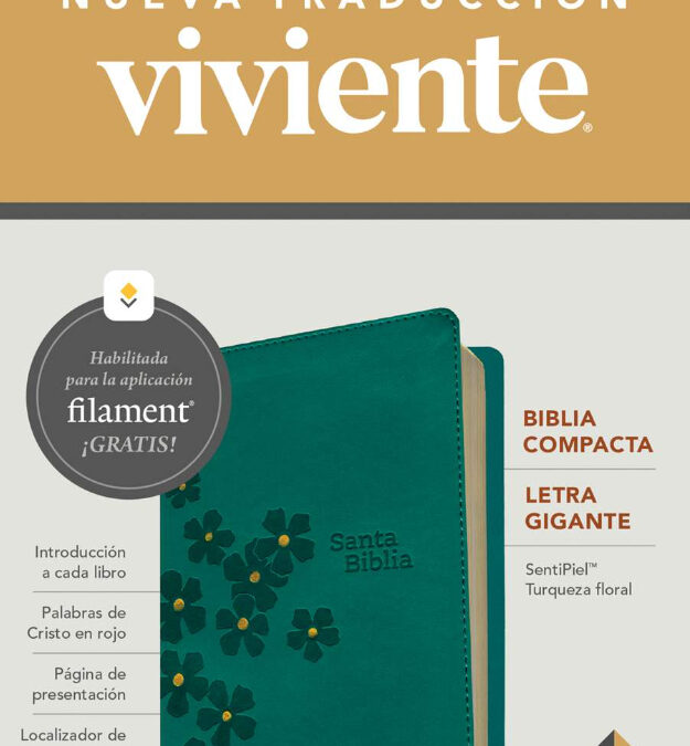 Biblia compacta NTV, letra gigante con Filament, Turqueza floral
